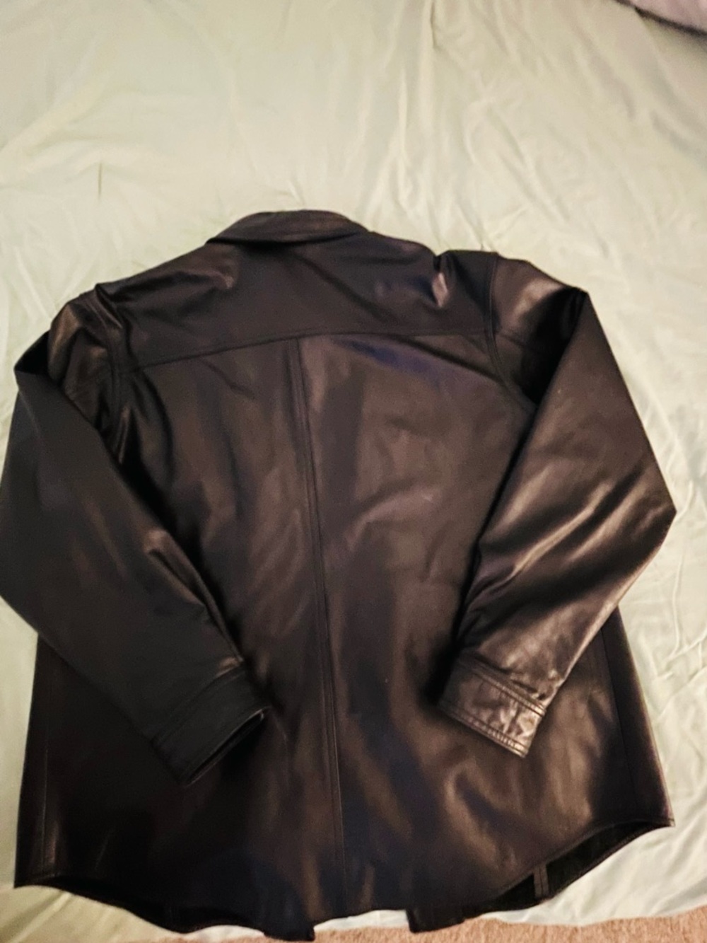 HARLEY DAVIDSON 100 % Leather Button-down Front shacket - Picture 7 of 8